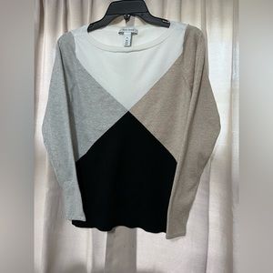 Women's White House Black Market Metallic Gold and Silver Sweater